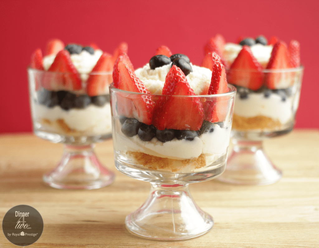 Red, White and Blue Mini Berry Marscapone Trifle