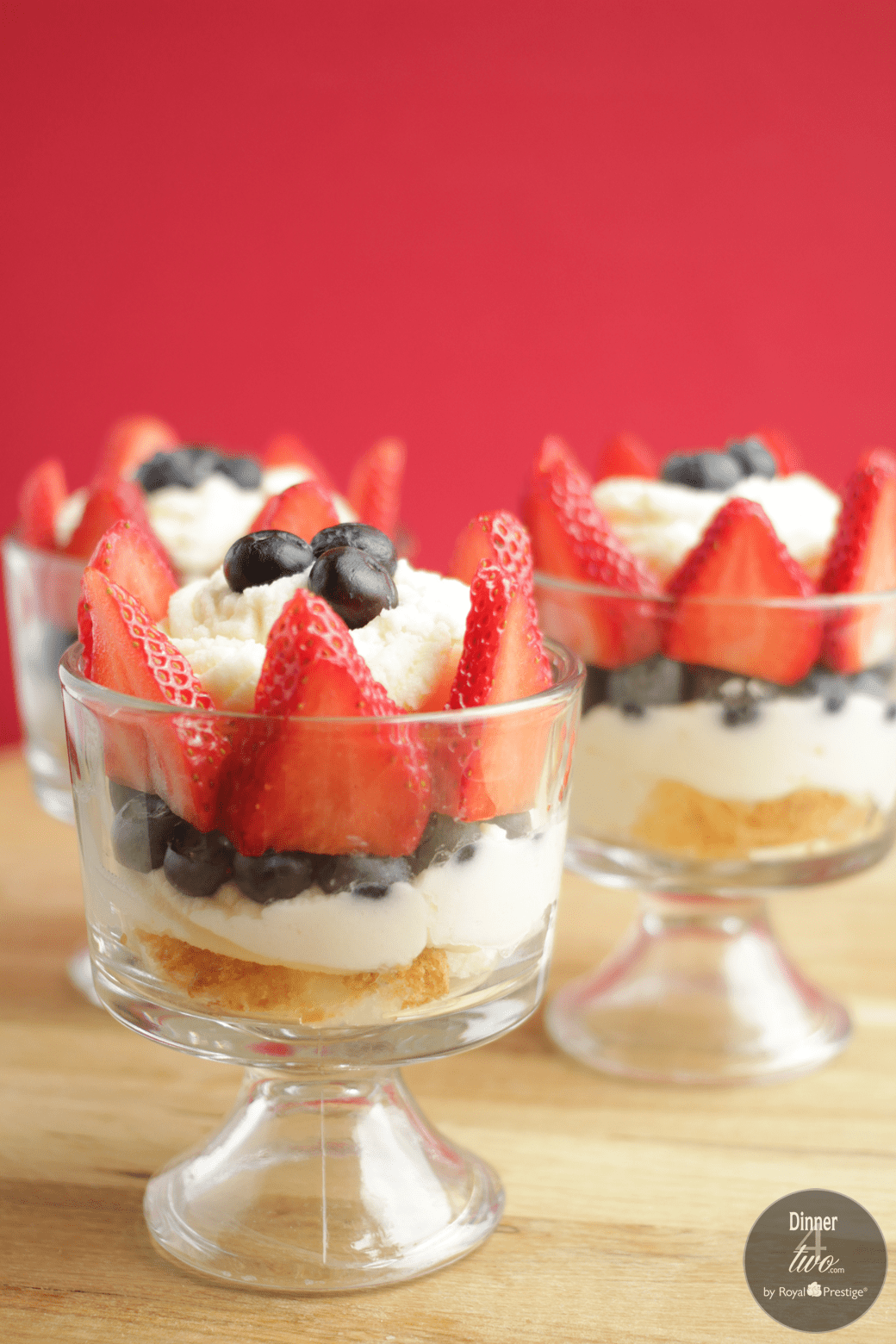 Red, White and Blue Mini Berry Marscapone Trifle by Dinner4Two