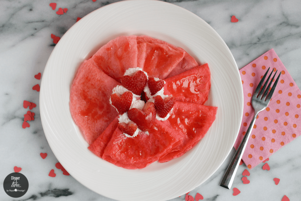 Valentine Crepes with Strawberries