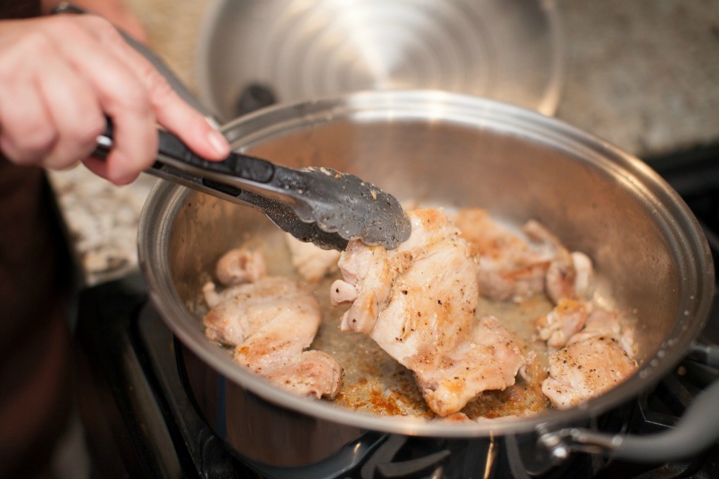 Dinner4Two Chicken Thighs Browned Kitchen Charm cookware
