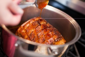 Maple Balsamic Ginger Glazed Ham