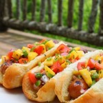 Mango Salsa on Hot Dogs by Dinner4Two 2