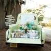 Outdoor wedding reception beverage station vintage truck (1)