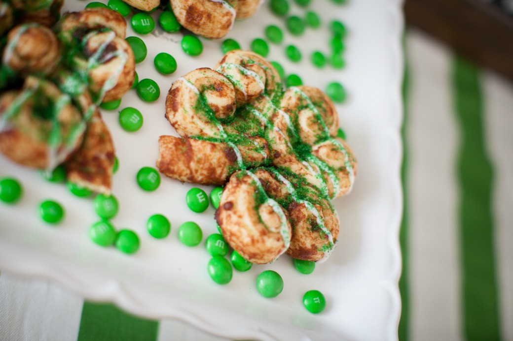 St Patrick's Day Shamrock Cinnamon Rolls Dinner4Two