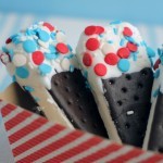 4th of July White Chocolate Mini Ice Cream Sandwiches