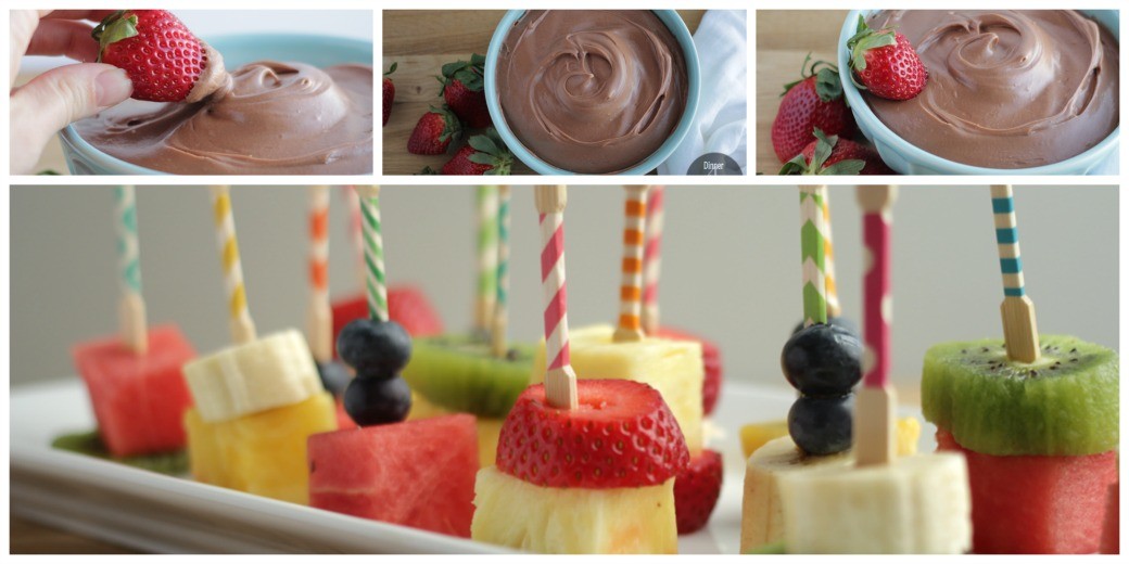 Fruit Kabobs Orange Chocolate Dip