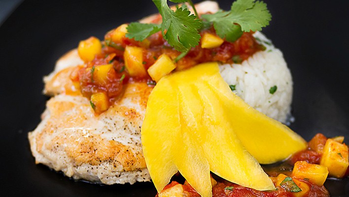 Chicken Mango Salsa With Cilantro Rice